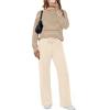 imageSampeel Two Piece Sets for Women Mock Neck Matching Sets Loungewear Fall Clothes Travel Outfits Fashion 2025 XS2XL07brown Beige Striped