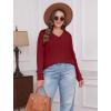 imageSampeel V Neck Long Sleeve Shirts for Women Casual Fall Tops Lightweight Tunic Sweaters Fashion Clothes Loose Fit 2025Burgundy