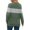 imageSampeel V Neck Long Sleeve Shirts for Women Casual Fall Tops Lightweight Tunic Sweaters Fashion Clothes Loose Fit 2025Green Color Block