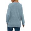 imageSampeel V Neck Long Sleeve Shirts for Women Casual Fall Tops Lightweight Tunic Sweaters Fashion Clothes Loose Fit 2025Light Blue
