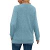 imageSampeel V Neck Long Sleeve Shirts for Women Casual Fall Tops Lightweight Tunic Sweaters Fashion Clothes Loose Fit 2025Marine Blue