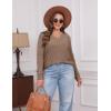 imageSampeel V Neck Long Sleeve Shirts for Women Casual Fall Tops Lightweight Tunic Sweaters Fashion Clothes Loose Fit 2025Pretty Brown