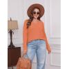 imageSampeel V Neck Long Sleeve Shirts for Women Casual Fall Tops Lightweight Tunic Sweaters Fashion Clothes Loose Fit 2025Pumpkin