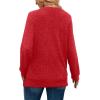 imageSampeel V Neck Long Sleeve Shirts for Women Casual Fall Tops Lightweight Tunic Sweaters Fashion Clothes Loose Fit 2025Red
