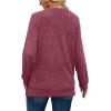 imageSampeel V Neck Long Sleeve Shirts for Women Casual Fall Tops Lightweight Tunic Sweaters Fashion Clothes Loose Fit 2025Rose Red