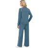 imageSampeel Women 2 Piece Lounge Sets Sweatsuit Fall Outfits Matching Wide Leg pants Set Tracksuit Trendy ClothesBlue