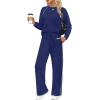 imageSampeel Women 2 Piece Lounge Sets Sweatsuit Fall Outfits Matching Wide Leg pants Set Tracksuit Trendy ClothesDark Blue