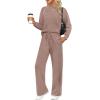 imageSampeel Women 2 Piece Lounge Sets Sweatsuit Fall Outfits Matching Wide Leg pants Set Tracksuit Trendy ClothesPink