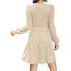 imageSampeel Womens Square Neck Long Sleeve Fall Dresses Casual Babydoll Sweater DressApricot