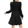 imageSampeel Womens Square Neck Long Sleeve Fall Dresses Casual Babydoll Sweater DressBlack
