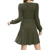 imageSampeel Womens Square Neck Long Sleeve Fall Dresses Casual Babydoll Sweater DressPretty Arm Green