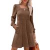 imageSampeel Womens Square Neck Long Sleeve Fall Dresses Casual Babydoll Sweater DressPretty Chocolate