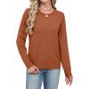 imageSampeel Womens Sweaters Crew Neck Long Sleeve Tops Knit Soft Pullover Sweaters Cozy Dressy Casual Shirts Fashion ClothingAll Caramel