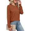 imageSampeel Womens Sweaters Crew Neck Long Sleeve Tops Knit Soft Pullover Sweaters Cozy Dressy Casual Shirts Fashion ClothingAll Caramel