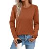 imageSampeel Womens Sweaters Crew Neck Long Sleeve Tops Knit Soft Pullover Sweaters Cozy Dressy Casual Shirts Fashion ClothingAll Caramel