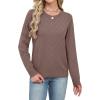 imageSampeel Womens Sweaters Crew Neck Long Sleeve Tops Knit Soft Pullover Sweaters Cozy Dressy Casual Shirts Fashion ClothingAll Coffee