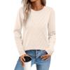 imageSampeel Womens Sweaters Crew Neck Long Sleeve Tops Knit Soft Pullover Sweaters Cozy Dressy Casual Shirts Fashion ClothingApricot