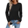 imageSampeel Womens Sweaters Crew Neck Long Sleeve Tops Knit Soft Pullover Sweaters Cozy Dressy Casual Shirts Fashion ClothingBlack