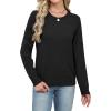 imageSampeel Womens Sweaters Crew Neck Long Sleeve Tops Knit Soft Pullover Sweaters Cozy Dressy Casual Shirts Fashion ClothingBlack