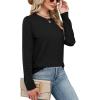 imageSampeel Womens Sweaters Crew Neck Long Sleeve Tops Knit Soft Pullover Sweaters Cozy Dressy Casual Shirts Fashion ClothingBlack