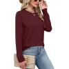 imageSampeel Womens Sweaters Crew Neck Long Sleeve Tops Knit Soft Pullover Sweaters Cozy Dressy Casual Shirts Fashion ClothingBurgundy