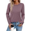 imageSampeel Womens Sweaters Crew Neck Long Sleeve Tops Knit Soft Pullover Sweaters Cozy Dressy Casual Shirts Fashion ClothingDusty Purple
