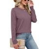 imageSampeel Womens Sweaters Crew Neck Long Sleeve Tops Knit Soft Pullover Sweaters Cozy Dressy Casual Shirts Fashion ClothingDusty Purple
