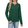 imageSampeel Womens Sweaters Crew Neck Long Sleeve Tops Knit Soft Pullover Sweaters Cozy Dressy Casual Shirts Fashion ClothingGreen