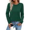 imageSampeel Womens Sweaters Crew Neck Long Sleeve Tops Knit Soft Pullover Sweaters Cozy Dressy Casual Shirts Fashion ClothingGreen