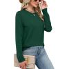 imageSampeel Womens Sweaters Crew Neck Long Sleeve Tops Knit Soft Pullover Sweaters Cozy Dressy Casual Shirts Fashion ClothingGreen
