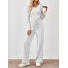imageTrendy Queen 2 Piece Lounge Sets for Women Fall Outfits 2025 Fashion Two Piece Sweatsuits Business Casual Outfits ClothesWhite Grey