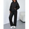 imageTrendy Queen 2 Piece Lounge Sweat Sets Plus Size Fall Fashion Matching Sweatsuits Wide Leg Pants Travel Outfit Winter ClothesBlack