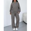 imageTrendy Queen 2 Piece Lounge Sweat Sets Plus Size Fall Fashion Matching Sweatsuits Wide Leg Pants Travel Outfit Winter ClothesBlackgrey