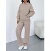 imageTrendy Queen 2 Piece Lounge Sweat Sets Plus Size Fall Fashion Matching Sweatsuits Wide Leg Pants Travel Outfit Winter ClothesCoffeegrey