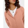 imageTrendy Queen Cropped Cardigan Sweaters for Women Lightweight Crop Knit Y2k Fall Outfits Fashion Clothes 2025Coral
