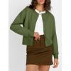imageTrendy Queen Cropped Cardigan Sweaters for Women Lightweight Crop Knit Y2k Fall Outfits Fashion Clothes 2025Green