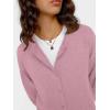imageTrendy Queen Cropped Cardigan Sweaters for Women Lightweight Crop Knit Y2k Fall Outfits Fashion Clothes 2025Light Pink