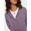 imageTrendy Queen Cropped Cardigan Sweaters for Women Lightweight Crop Knit Y2k Fall Outfits Fashion Clothes 2025Purple