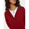 imageTrendy Queen Cropped Cardigan Sweaters for Women Lightweight Crop Knit Y2k Fall Outfits Fashion Clothes 2025Red