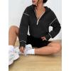 imageTrendy Queen Half Zip Pullover Cropped Hoodies for Women Y2k Cute Sweatshirts Jackets Fall Fashion 2025 Outfits ClothingBlack