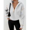 imageTrendy Queen Half Zip Pullover Cropped Hoodies for Women Y2k Cute Sweatshirts Jackets Fall Fashion 2025 Outfits ClothingGrey