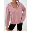 imageTrendy Queen Half Zip Pullover Cropped Hoodies for Women Y2k Cute Sweatshirts Jackets Fall Fashion 2025 Outfits ClothingPink