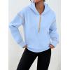 imageTrendy Queen Half Zip Pullover Cropped Hoodies for Women Y2k Cute Sweatshirts Jackets Fall Fashion 2025 Outfits ClothingSky Blue