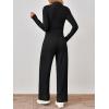 imageTrendy Queen Womens 2 Piece Matching Lounge Set Mock Turtleneck Top Wide Leg Pants Casual Sweatsuit with PocketsBlack