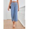 imageTrendy Queen Womens Capri Jeans High Waisted Wide Straight Leg Stretchy Cropped Jeans Fashion Denim Pants Fall 2025Lightblue