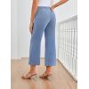 imageTrendy Queen Womens Capri Jeans High Waisted Wide Straight Leg Stretchy Cropped Jeans Fashion Denim Pants Fall 2025Lightblue