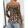 imageTrendy Queen Womens Long Sleeve Off The Shoulder Tops Going Out Cute Basic Y2K Fall Fashion 2025 Outfits ClothesLeopard