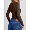 imageTrendy Queen Womens Long Sleeve Shirts Crop Tops Fall Fashion 2025 Going Out Basic Winter ClothesChocolate