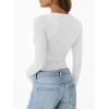 imageTrendy Queen Womens Long Sleeve TShirts Basic Crop Tops 2025 Fall Fashion Outfits Going Out Winter ClothesOatmeal Grey