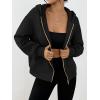 imageTrendy Queen Womens Zip Up Hoodies Fall Fashion Sweatshirt 2025 Clothes Y2K Cropped Jackets Cute Winter OutfitsBlack